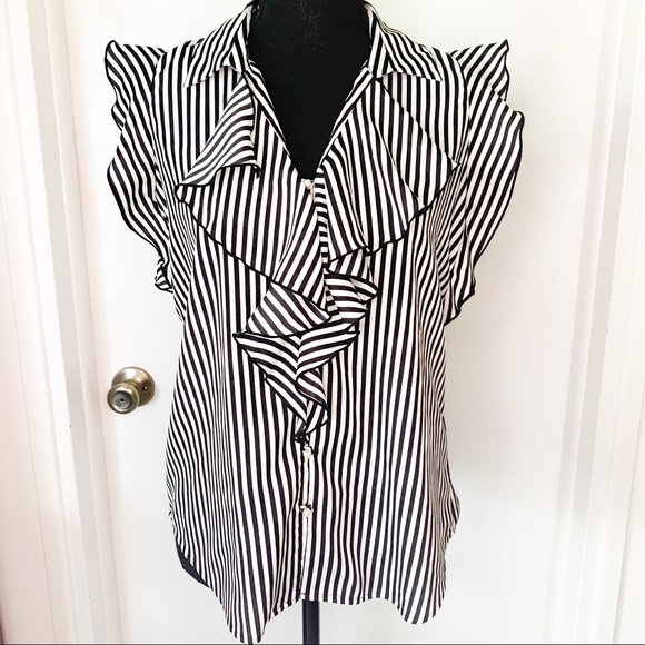 Karl Lagerfeld Striped Top SZ S - Picture 1 of 11
